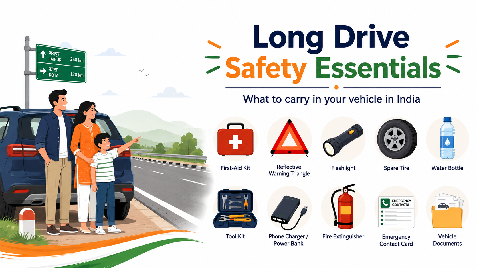 Road Trip Ready: Essential Safety Items to Carry in Your Vehicle in India